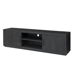 Meuble TV 2 portes L180cm en Manguier massif noir