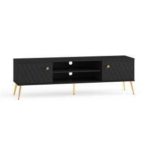 Meuble TV 2 portes stratifiés noir