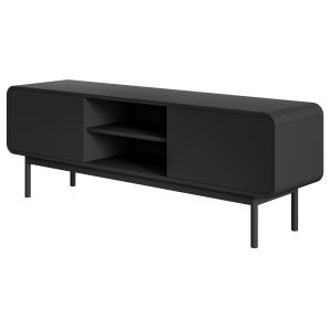Meuble TV 2 tiroirs et niche noir 154 cm