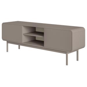 Meuble TV 2 tiroirs et niche taupe 154 cm