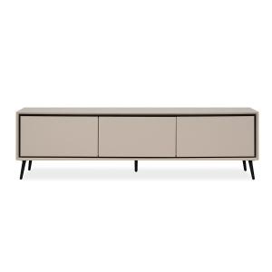 Meuble TV 3 abattants L175 cm - Taupe et Noir