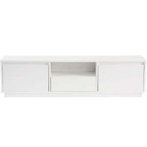 Meuble TV 3 portes 1 niche blanc 160 cm