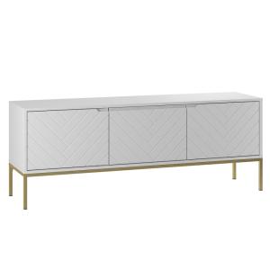 Meuble TV 3 portes 151 cm stratifiés blanc