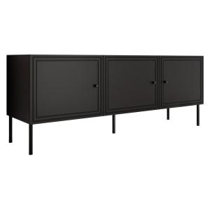 Meuble TV 3 portes 151cm effet noir