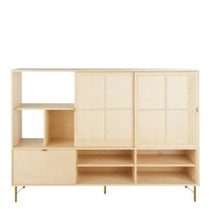 Meuble TV 3 portes cannage en rotin L200