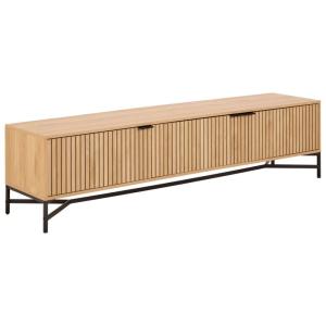 Meuble TV 3 portes effet tasseaux Beige