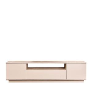 Meuble tv 3 portes effet travertin L180cm - Beige