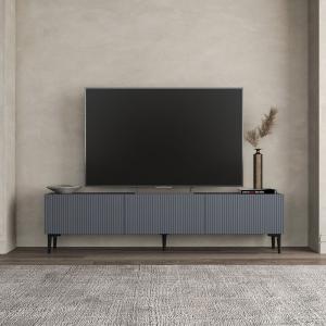 Meuble tv 3 portes en bois et métal L180cm - Gris anthracit…