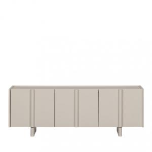 Meuble TV 3 portes en bois L152cm - Gris clair