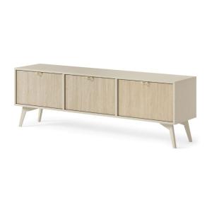 Meuble TV 3 portes en bois lamellé 158x52 cm