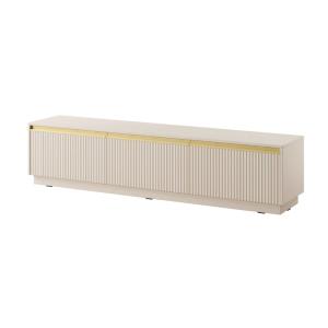 Meuble TV 3 portes en bois lamellé beige 180x42 cm