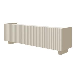 Meuble TV 3 portes, grège, 144 cm