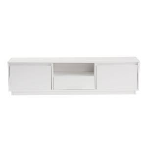 Meuble TV 3 portes rabattables L160 cm - Blanc