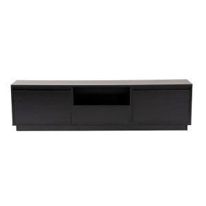 Meuble TV 3 portes rabattables L160 cm - Effet Bois noir