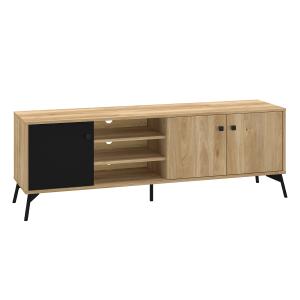 Meuble TV 3 portes stratifiés beige