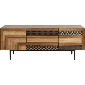 Meuble TV 3 tiroirs 2 portes en manguier