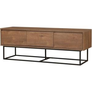 Meuble TV 3 tiroirs effet noyer 140 cm