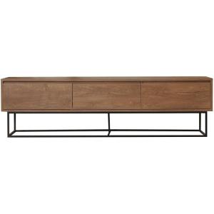 Meuble TV 3 tiroirs effet noyer 180 cm