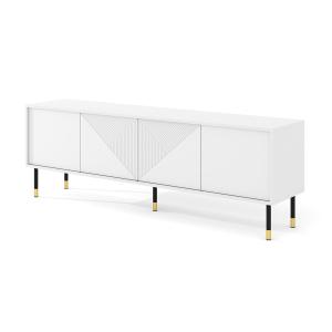 Meuble TV 4 portes 180 cm stratifiés blanc