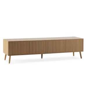 Meuble TV 4 portes, coloris chêne, longueur 160 cm