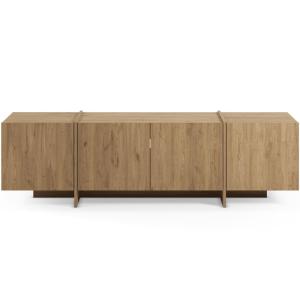 Meuble TV 4 portes décor chêne 180 cm