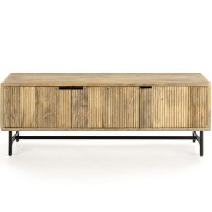 Meuble TV 4 portes en bois de manguier 145 cm