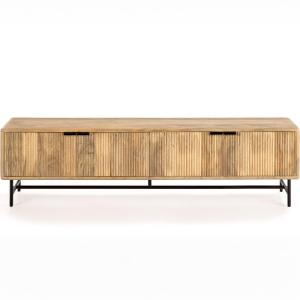 Meuble TV 4 portes en bois de manguier 190 cm