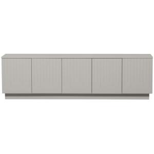 Meuble tv 4 portes en bois de pin, gris