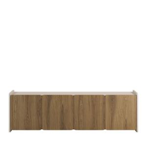 Meuble TV 4 portes en bois L180cm - Bois foncé