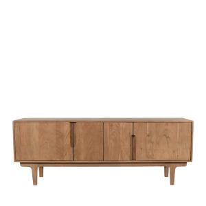 Meuble tv 4 portes en bois massif L150cm - Bois foncé