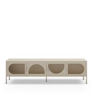 Meuble TV 4 portes en métal L180cm - Beige