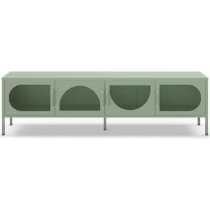 Meuble TV 4 portes en métal vert clair 180 cm