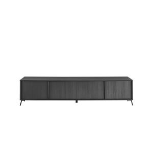 Meuble TV 4 portes - L205 cm - Noir