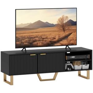 Meuble tv 70 pouces bois noir