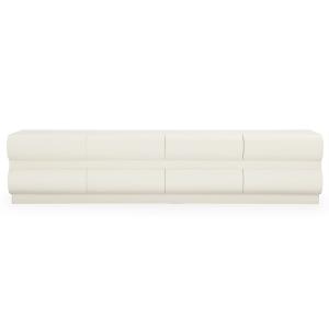Meuble tv 8 tiroirs arrondis l180cm crème