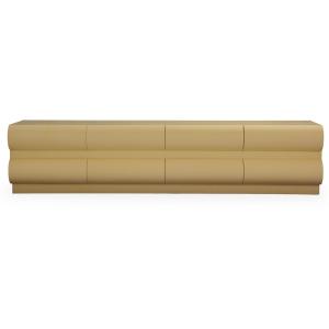 Meuble tv 8 tiroirs arrondis mezade bois beige