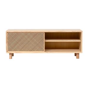 Meuble TV avec 1 portes en bois naturel 120 cm Non verni