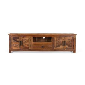 Meuble TV avec 2 portes 1 tiroir et une niche en bois recyc…