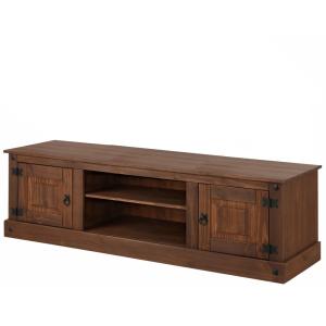 Meuble tv avec 2 portes en pin marron