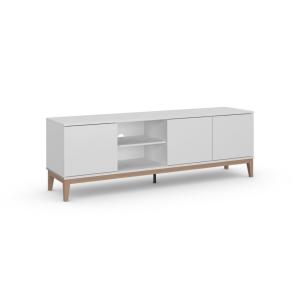 Meuble TV avec 3 portes blanc