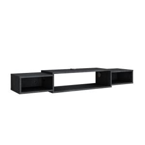 Meuble tv avec des étagères ouvertes Béton noir 139,7x20,3c…
