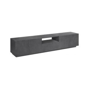 Meuble TV avec lumière LED effet bois ardoise 220x43cm
