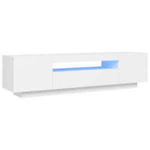 Meuble TV avec lumières LED bois blanc 160x35x40 cm