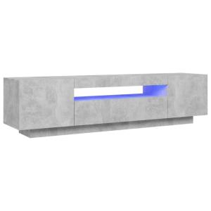 Meuble TV avec lumières LED effet beton gris béton 160x35x4…