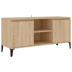 Meuble TV avec pieds en métal Chêne 103,5x35x50 cm