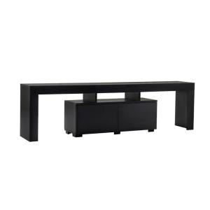 Meuble TV avec placards bois noir 180cm