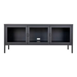 Meuble TV avec portes vitrées en métal SEOUL métal   verre…