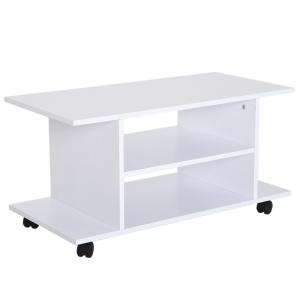Meuble tv avec roulettes étagère moderne blanc