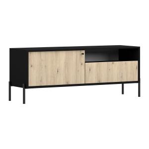 Meuble TV avec un tiroir noir/aspect chêne artisan 150 cm