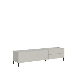 Meuble tv bas 1 porte et 2 tiroirs 160x42x40 effet bois cac…